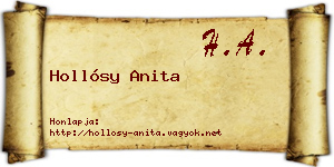 Hollósy Anita névjegykártya